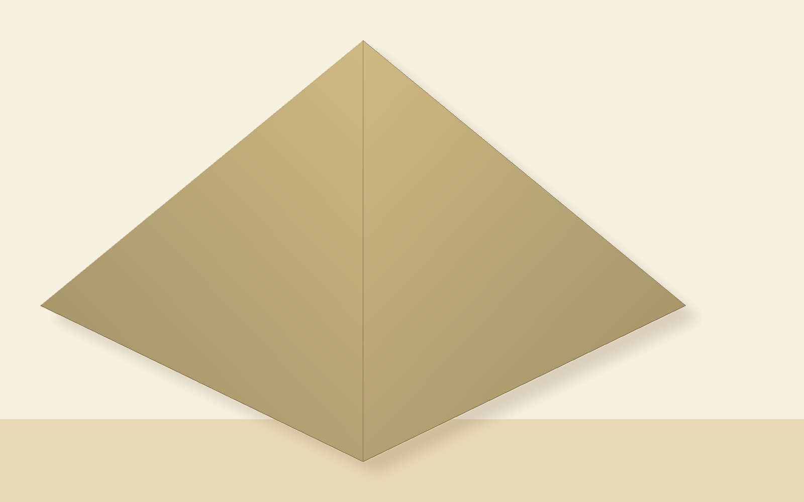 A rendered finished pyramid after top-down removal and casing placement.